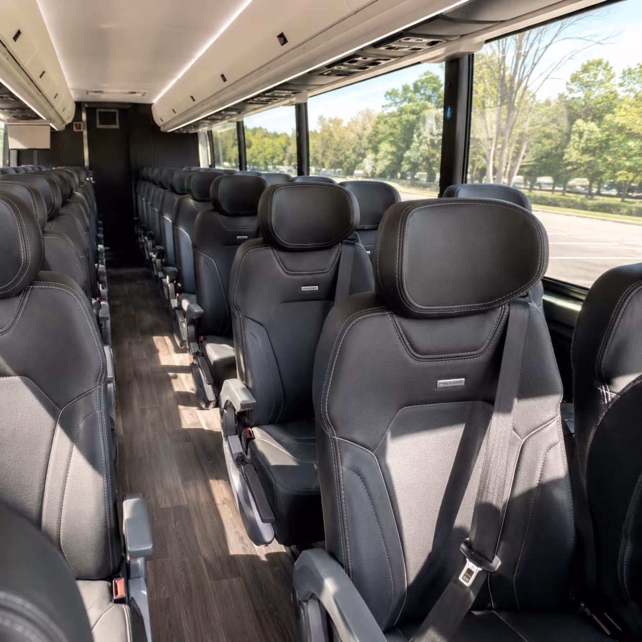 boulder charter bus rental interior